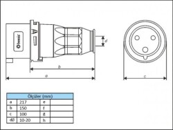 3X63A DÜZ FİŞ IP44 VİDA BAĞLANTI - 2