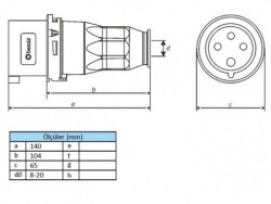 4X16A DÜZ FİŞ IP44 - 2