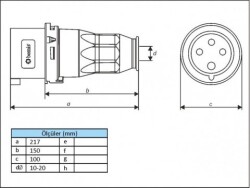 4X63A DÜZ FİŞ IP44 - 2