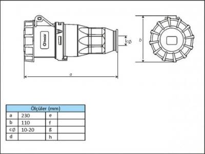 4X63A UZATMA PRİZİ IP67 (BEM 40-615) - 2