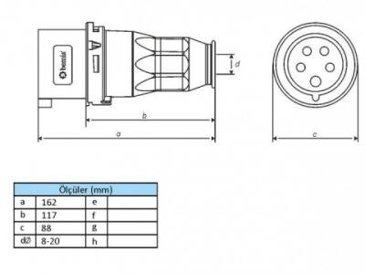 5X16A DÜZ FİŞ IP44 - 2