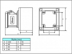 5X32A DÜZ DUVAR PRİZİ IP44 - 2