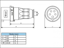 5X63A DÜZ FİŞ IP44 - 2