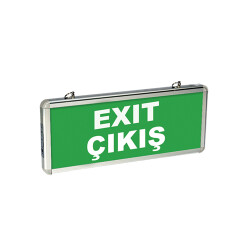 ACİL YÖNLENDİRME ARMATÜRÜ ÇİFT YÖN 3H ZİNCİR ASKI (ÇIKIŞ-EXIT) (5513 1410) - 1