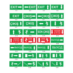 ACİL YÖNLENDİRME ARMATÜRÜ ÇİFT YÖN 3H ZİNCİR ASKI (EXIT) (5513 1511) - 2