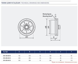 ASPİRATÖR ( BACA20 CM ) BTA-200-4K-M - 3