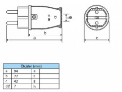 KAUÇUK DÜZ FİŞ 1X16A ( BEM 10-007 ) - 2