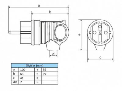 KAUÇUK EĞİK FİŞ 1X16A - 2