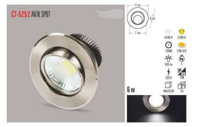 LED SPOT 6W 6400K AKİK SPOT SATEN - 1