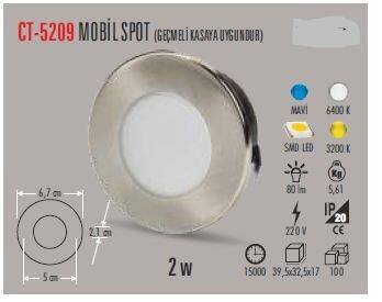 MOBİL SPOT 1W SIVA ALTI BEYAZ - 1