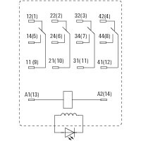 SOKETLİ RÖLE 230V AC+LED 5A 4K/A 14 PİN DRM570730L - 3