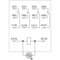 SOKETLİ RÖLE 24V DC+LED 5A 4K/A 14 PİN DRM570024L - 2