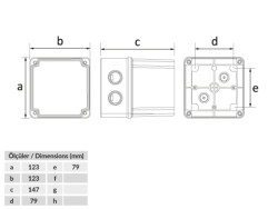 TERMOPLASTİK BUAT 120X120X140MM IP44 ŞEFFAF KAPAKLI - 2