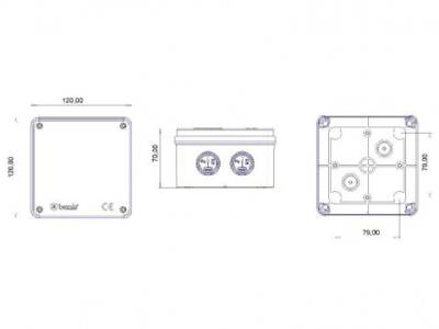 TERMOPLASTİK BUAT 120X120X70MM IP44 - 2