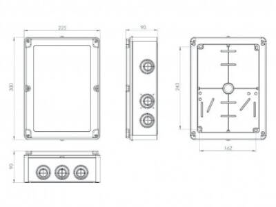 TERMOPLASTİK BUAT 220X300X90MM IP44 - 2